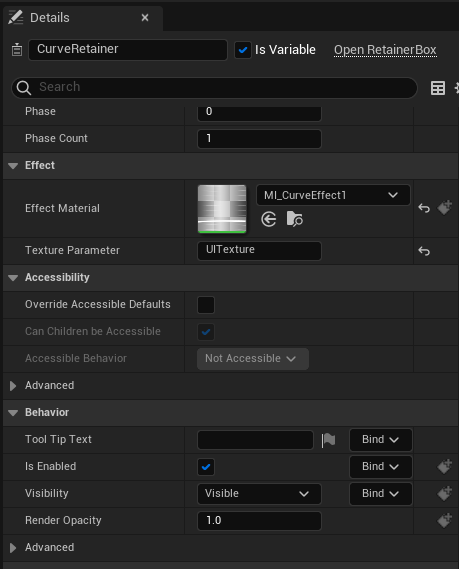 Setting retainer effect material