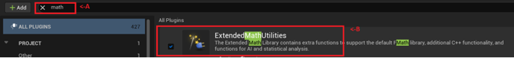 Locating the extended math library plugin and activating it