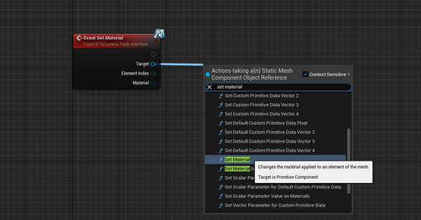 Setting actor's fade material