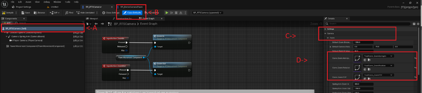 How to edit change which curves are being used for zoom