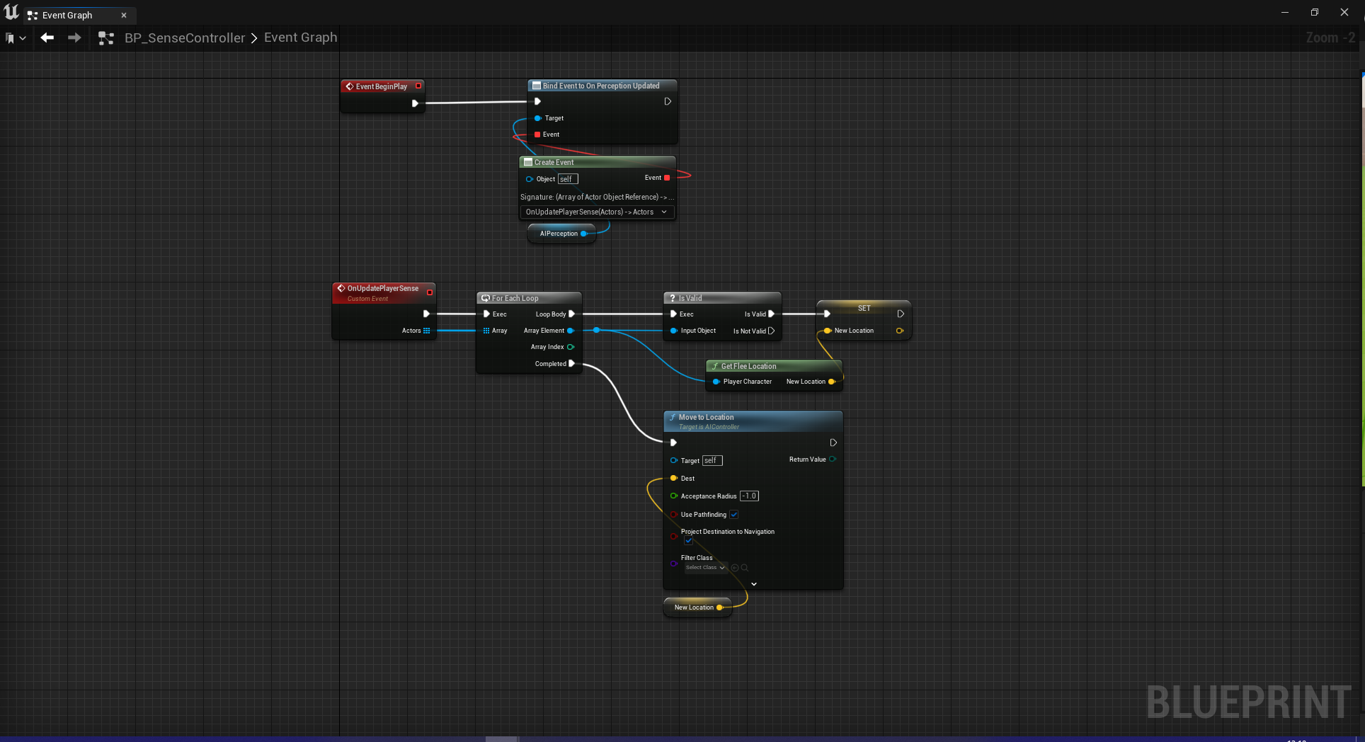 Final Test - setup for the AI controller to respond to AI perception/sense.